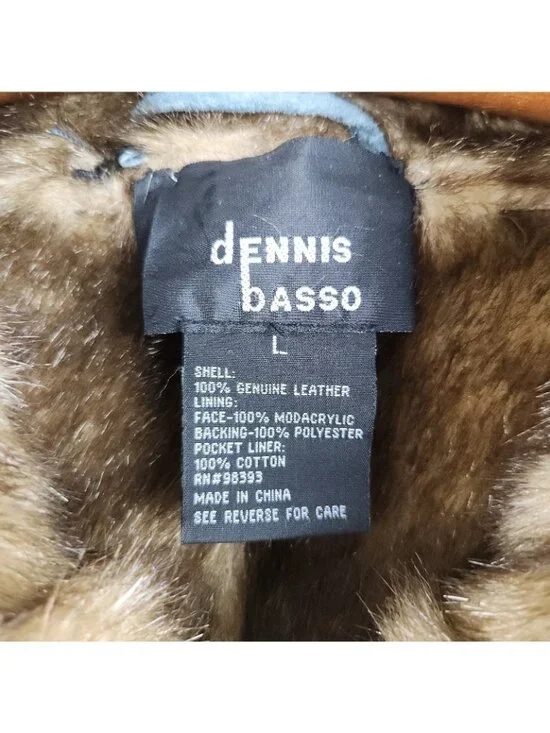 VTG 90's Boho Western Blue Suede Leather Faux Fur Lined Size Large Hooded Luxe - Picture 4 of 10